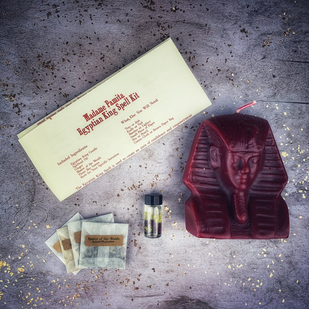 Kit de hechizos con vela de Rey Egipcio - Poder, Magnetismo y Magia Faraónica