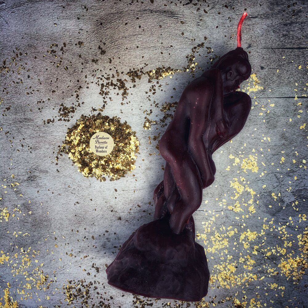 Vela de cera de abeja "Amantes Apasionados" - Enciende el Romance y la Magia del Deseo