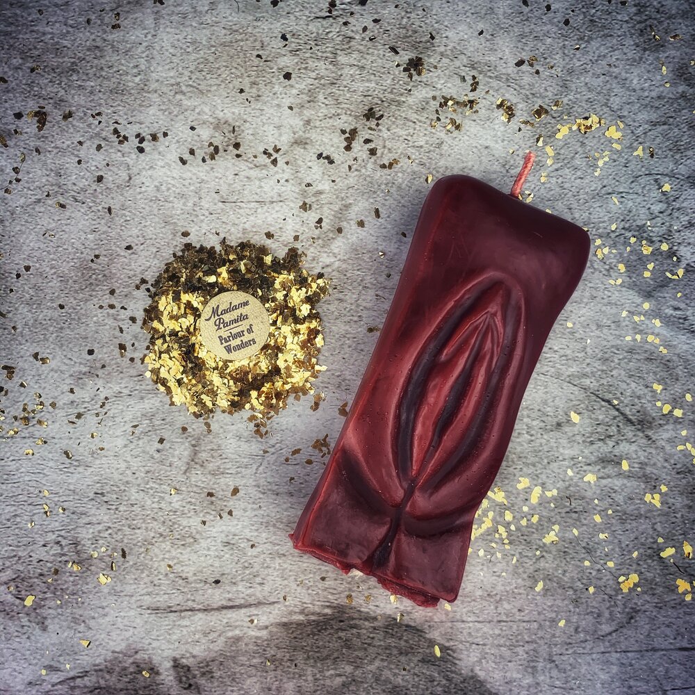 Vela mágica de cera de abeja Yoni Vulva - Amor apasionado y Magia sexual