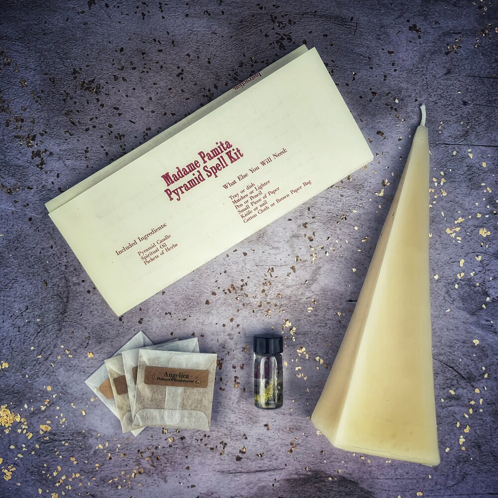 Kit de hechizo con vela Pirámide de poder - Éxito duradero y estabilidad