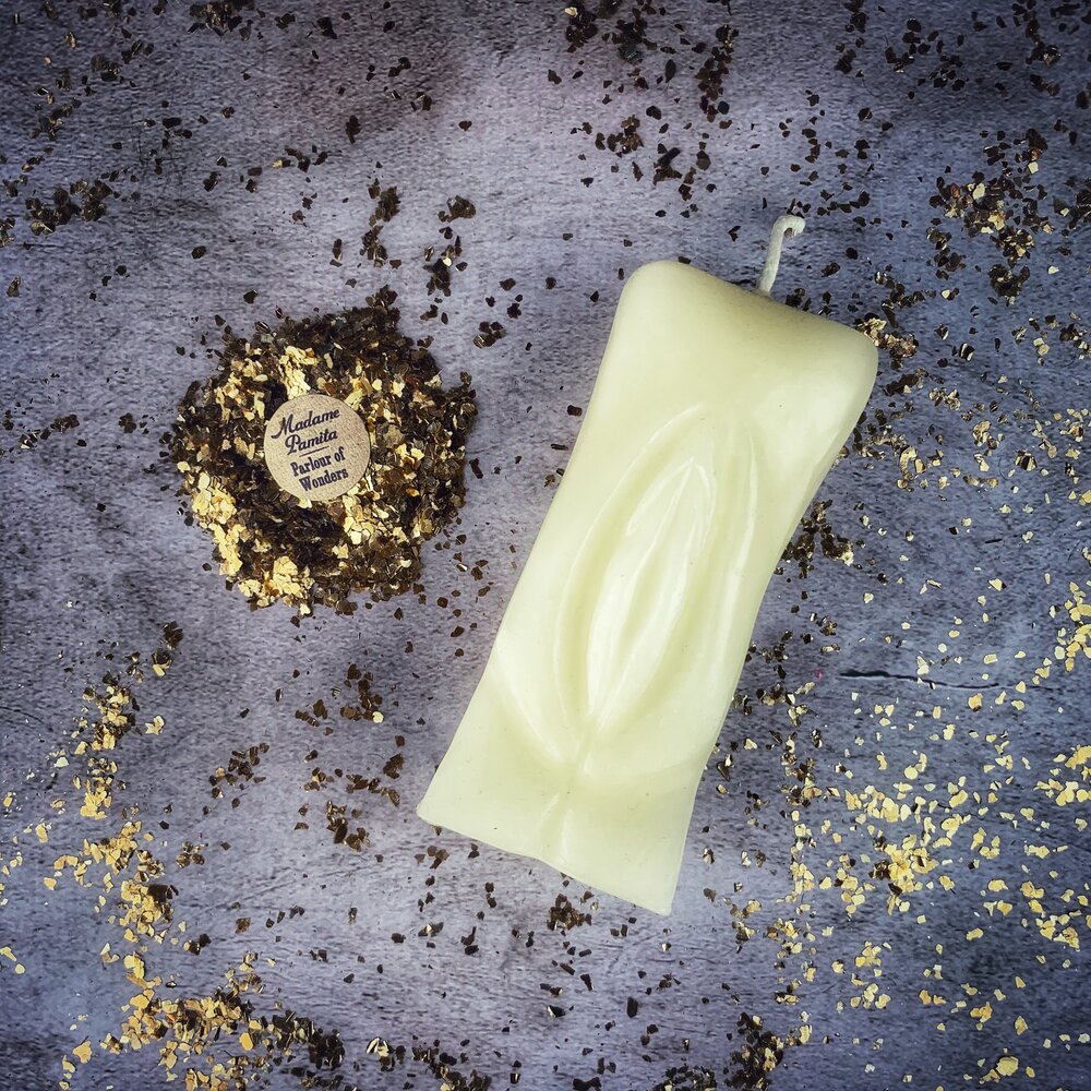 Vela mágica de cera de abeja Yoni Vulva - Amor apasionado y Magia sexual