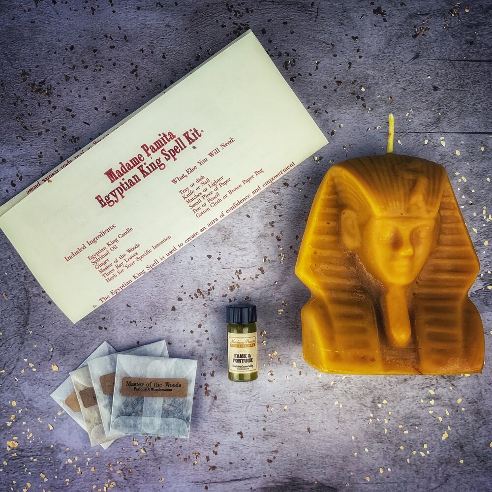 Kit de hechizos con vela de Rey Egipcio - Poder, Magnetismo y Magia Faraónica