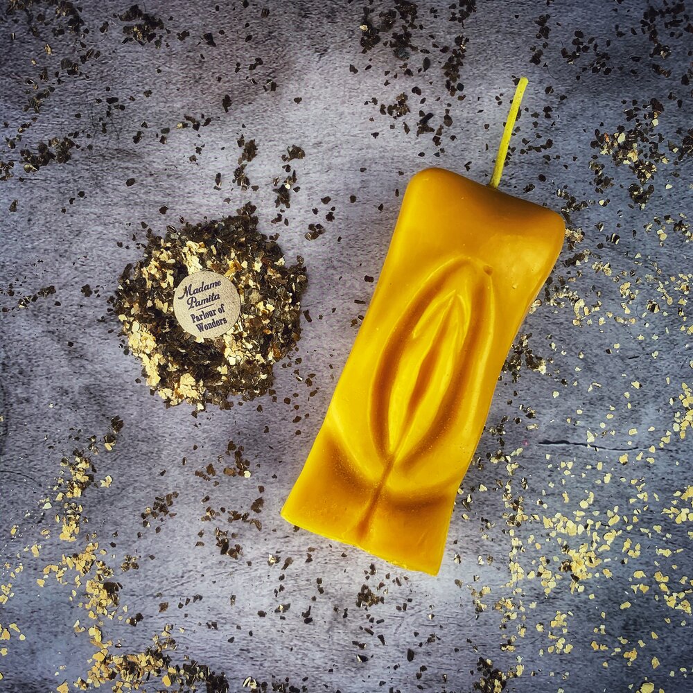 Vela mágica de cera de abeja Yoni Vulva - Amor apasionado y Magia sexual