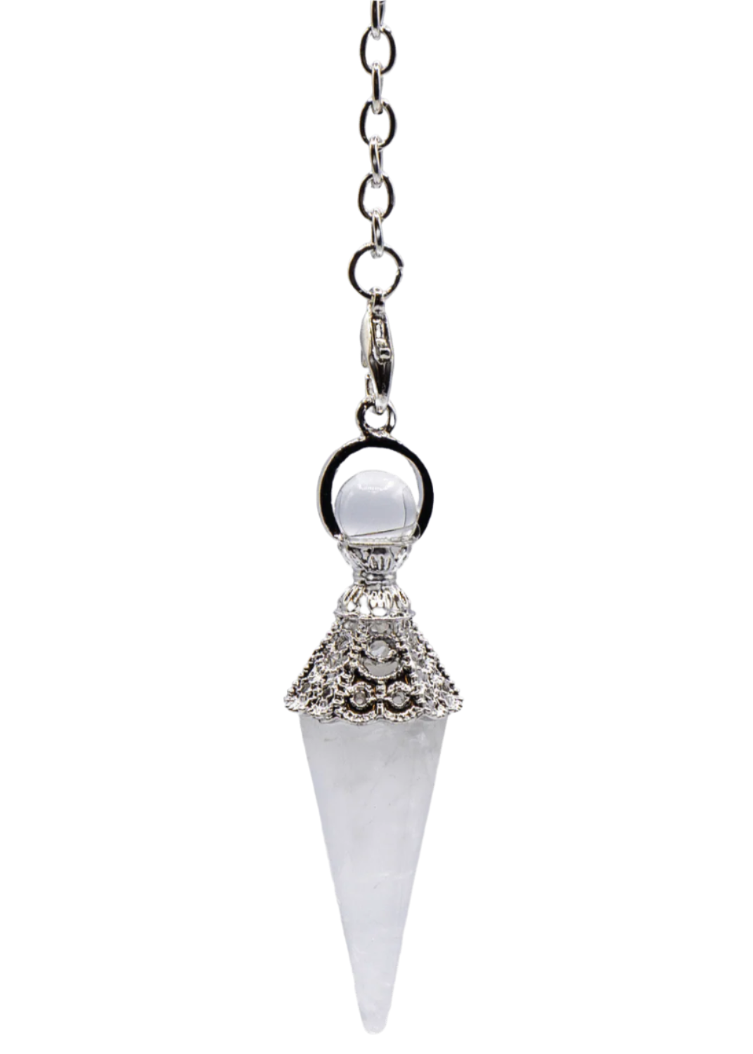 Péndulo de cristal de cuarzo ornamentado
