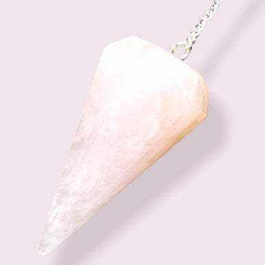 Péndulo de Cuarzo Rosa, punta de 6 caras, 3,8 cm