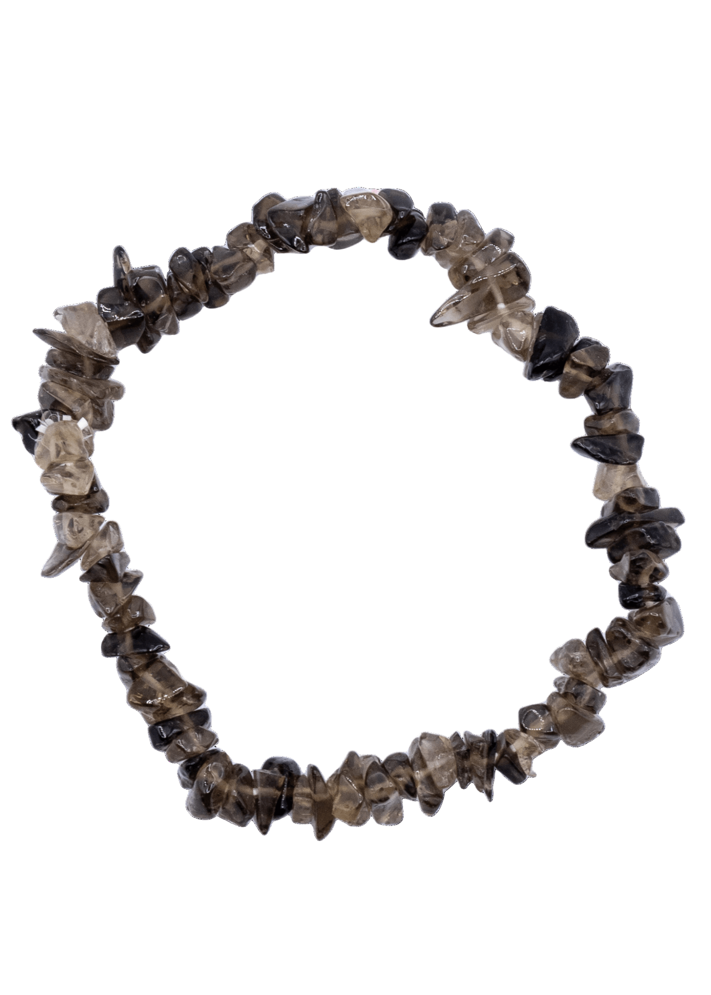 Pulsera elástica con chips de cuarzo ahumado