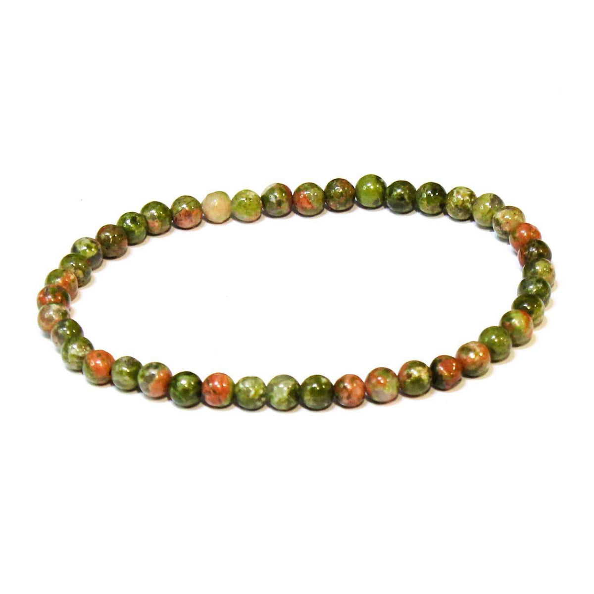 Unakite Round Bead Bracelet - Heart Guardian