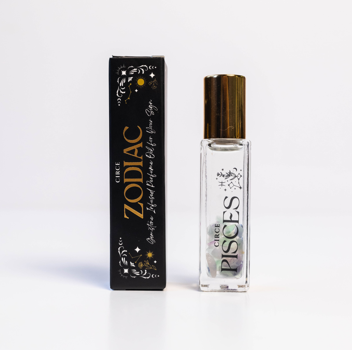 Juego de aceites perfumados del Zodíaco – 12 aromas del Zodíaco con gemas infundidas