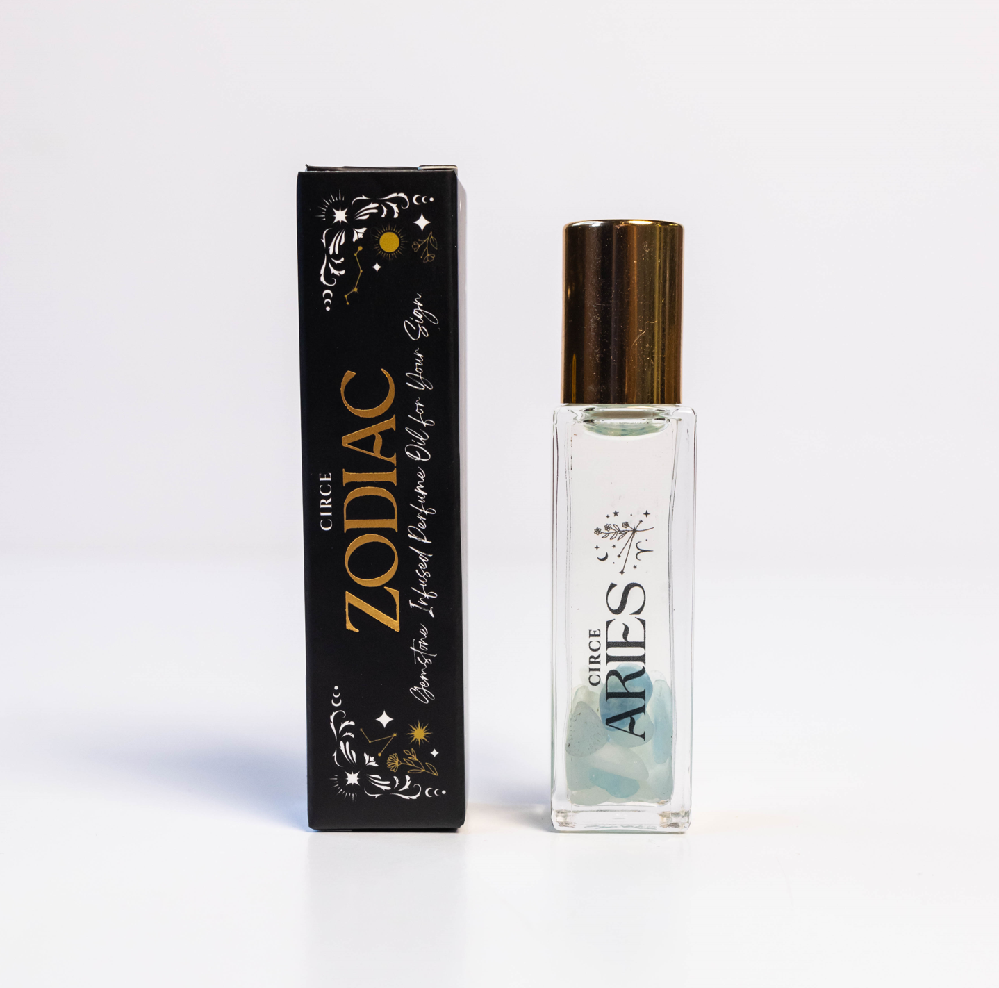 Juego de aceites perfumados del Zodíaco – 12 aromas del Zodíaco con gemas infundidas