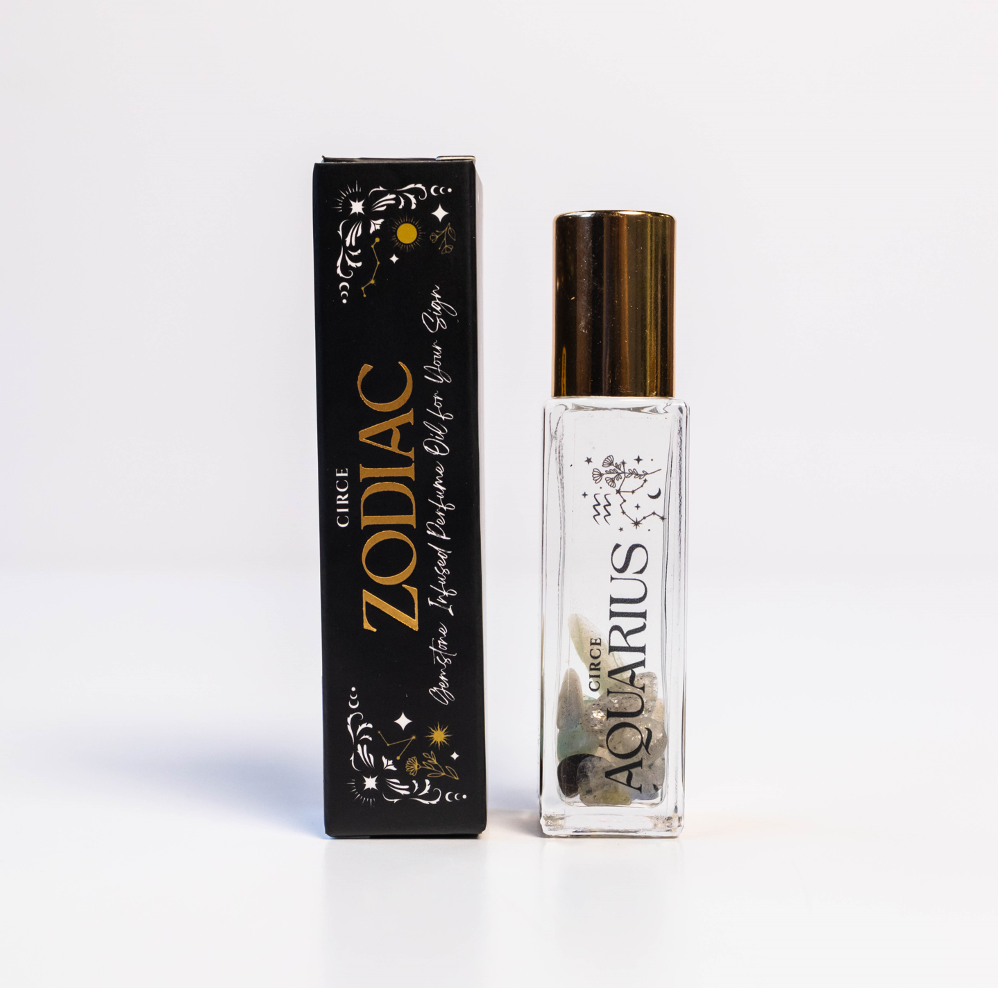 Juego de aceites perfumados del Zodíaco – 12 aromas del Zodíaco con gemas infundidas