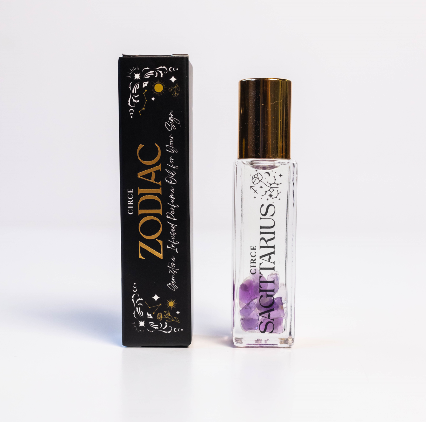 Juego de aceites perfumados del Zodíaco – 12 aromas del Zodíaco con gemas infundidas