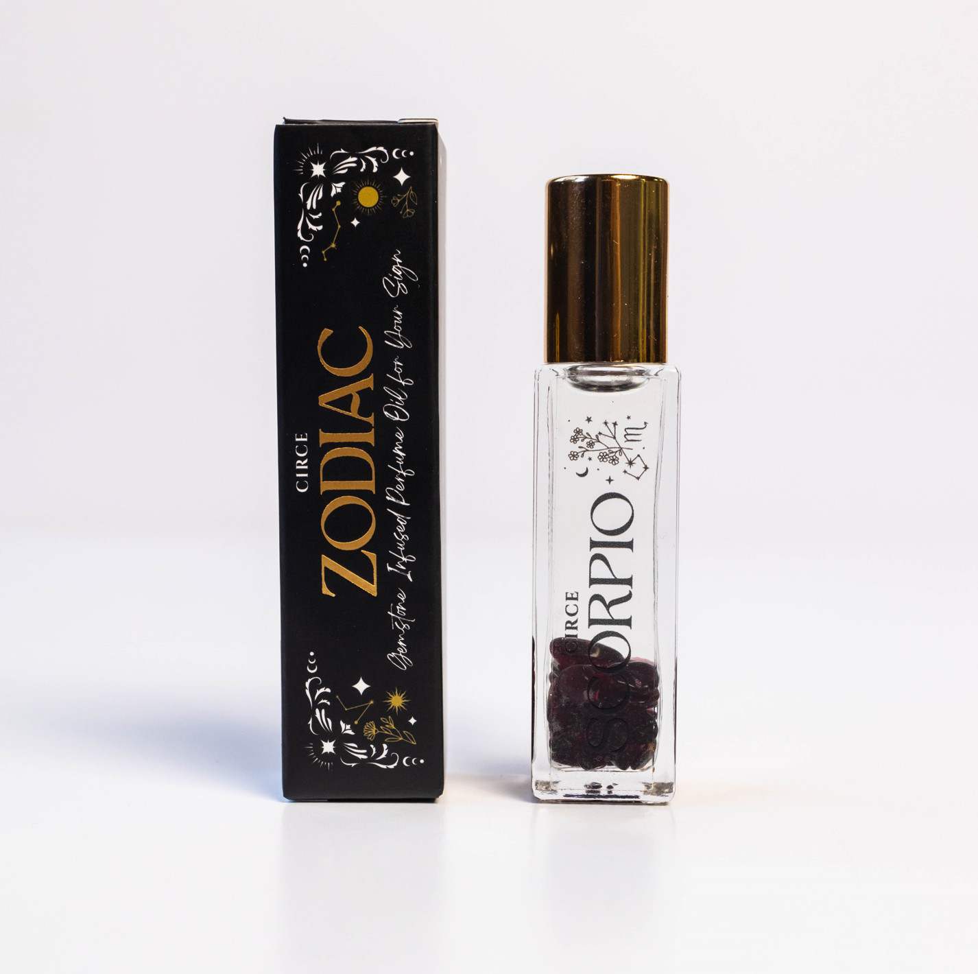 Juego de aceites perfumados del Zodíaco – 12 aromas del Zodíaco con gemas infundidas